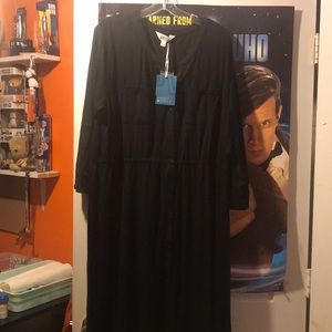 Casual Black dress with buttons